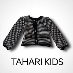 : : TAHARI Kids Chevron Cardigan Sweater Jacket w/ Pearl Button Details : :